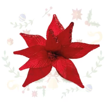 Flor Navideña 30cm-10 Pétalos