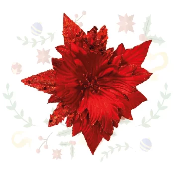 Flor Navideña 27cm-12 Pétalos