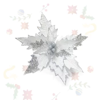 Flor Navideña 43cm-12 Pétalos