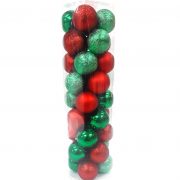 6ABDE36 bolas Navidenas ( Caja por 36 roja y verde ) – Almacenes Romulo Montes