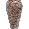 H1019-40D jarron en ceramica con vidrio Vinotinto – Almacenes Romulo Montes